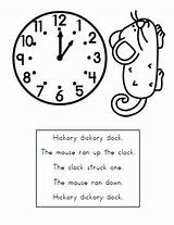 Hickory Dickory Dock Nursery Rhyme Coloring Page Pages sketch template
