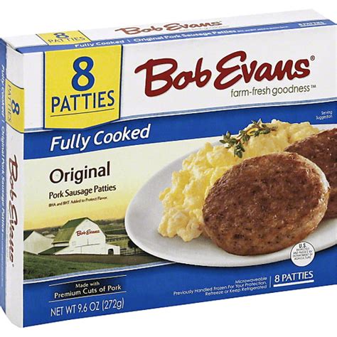 Bob Evans Fully Cooked Original Pork Sausage Patties | Bacon & Breakfast Sausage | Houchens ...