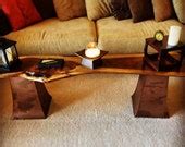 Items similar to Live Edge Wood Slab Coffee and Matching End Table on Etsy