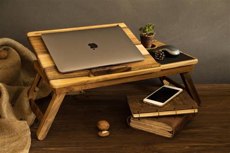 Wood Lap Desk Wooden Laptop Tables Laptop Desk For Bed | Etsy