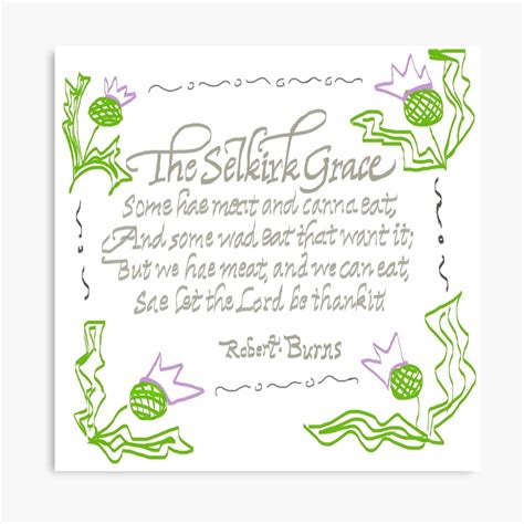 "The Selkirk Grace" Canvas Print by PwettyThings | Redbubble