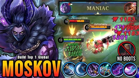 21 Kills!! Moskov Maximum Damage Build, Almost SAVAGE!! - Build Top 1 Global Moskov ~ MLBB - YouTube