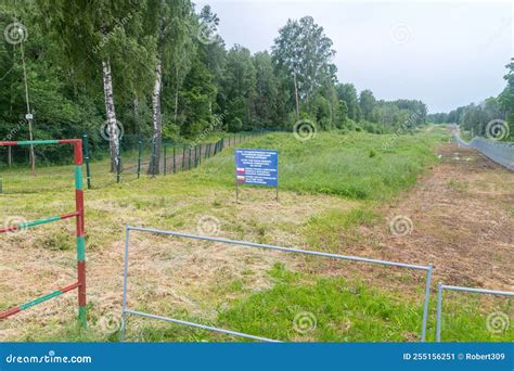 Border Fences on Russian and Lithuanian Borders. View on the Border of Three Countries Poland ...