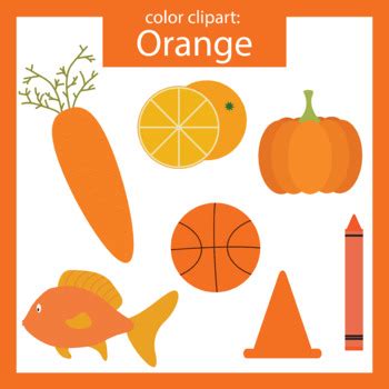 Color Clip art: orange objects by ThinkingCaterpillars | TPT