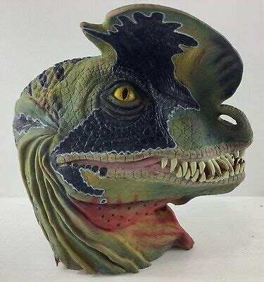 Vintage Jurassic Park Dilophosaurus Spitter Dinosaur Cosplay Halloween Mask | eBay