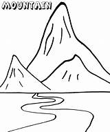 Simple Mountain Coloring Pages sketch template