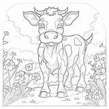 Funny Cow Coloring Pages  Mimi Panda sketch template