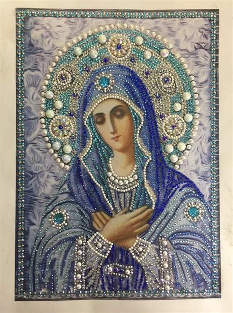 Diamond Painting DIY 5D Special Shape Rhinestones, ABEUTY Virgin Mary Catholic, Partial Drill ...