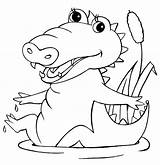 Realistic Nile Crocodile Coloring Page  Free Printable Pages sketch template