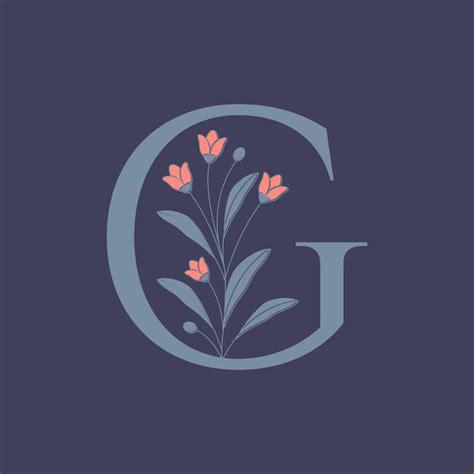 Premium Vector | Floral letter g flower font decoration botanical alphabet logo design vector