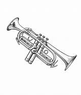 Trumpet Coloring Page sketch template