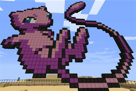 Mew 8 Bit | Minecraft Pixel Art | Know Your Meme