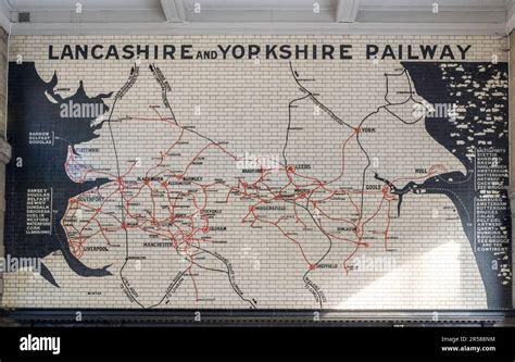 Lancashire and Yorkshire Railway route map in Manchester Victoria rail ...