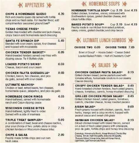 Cheddar's Scratch Kitchen Menu - Urbanspoon/Zomato