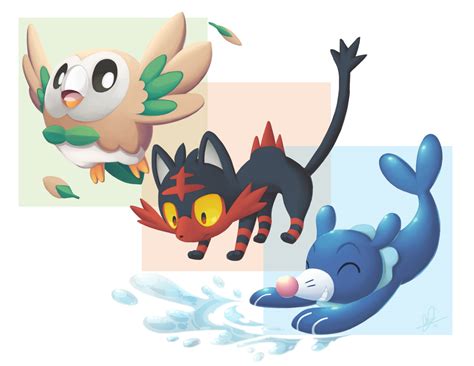 Alola Starters by Lanmana on DeviantArt