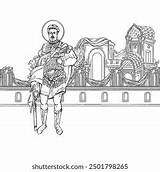 Alexander Nevsky Name English Coloring Page Stock Illustration  sketch template