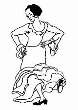 Flamenco Dancer Drawing sketch template