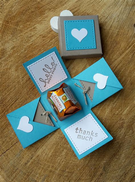 Pin by Hanne H on Taks - verpackung | Exploding box card, Cute gift ...