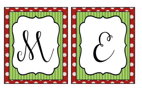 Free Printable Christmas Alphabet Letter Merry Christmas Banner - Printable Templates