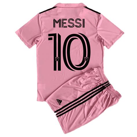 2023 Inter Miami Home Pink Jersey Messi 10 Kids Kit