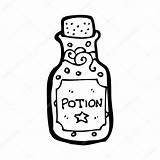 Potion Bottle Clip Art Black And White Sketch Coloring Page sketch template