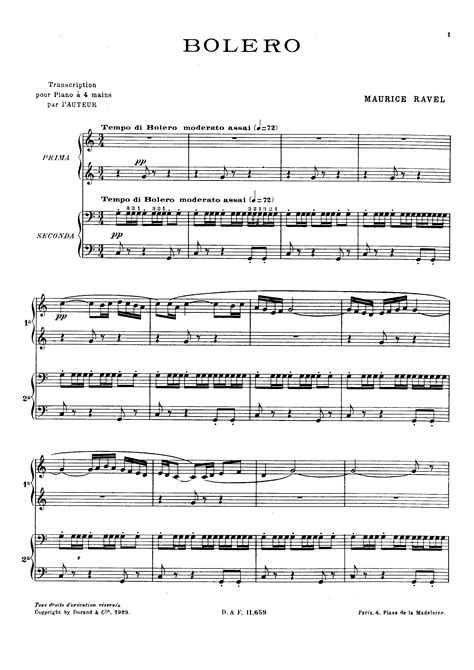 Maurice Ravel-Bolero Sheet Music pdf, - Free Score Download ★