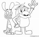 Free Printible Ren And Stimpy Coloring Pages sketch template