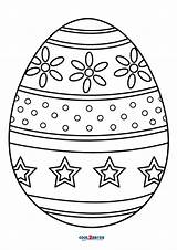 An easter egg With Stars And Flowers On It coloring Pages For Adults  sketch template