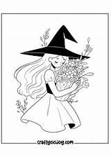 Witch Coloring Pages 30 Free PDF Printables  CraftyCiciJoy sketch template