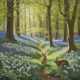 GordonA - AI Animals - rabbit in woodland flowers 2 (Diff)