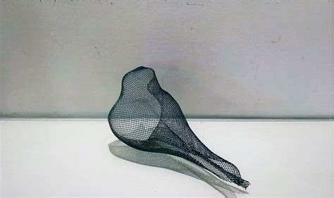 Metal Mesh Sculpture, Wire Mesh Sculpture, Wall Sculpture Bird, Shelf Decor Object, Bird Mobile ...