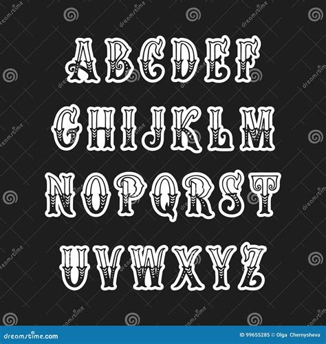 Set of Victorian Style Alphabet Letters Stock Vector - Illustration of ...