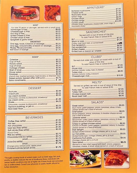 Menu - Eldora IA's Sunshine Cafe Eldora, Iowa | Sirved