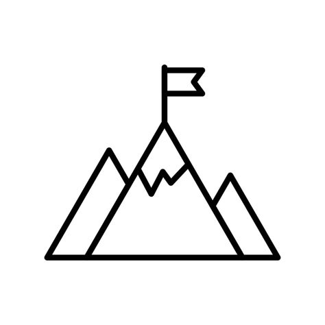 Challenge icon. Mountain with flag business logo 5004110 Vector Art at Vecteezy