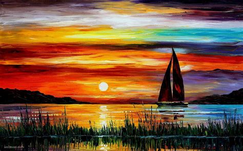 50 Beautiful Sunrise Sunset and Moon Paintings for your inspiration ...