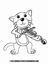 Coloring Fiddle Cat Nursery Diddle Rhyme Hey Pages Education Colouring  sketch template