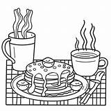 Premium Vector  Breakfast Scene With Pancakes Bacon Eggs coloring page sketch template