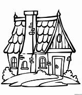 Big Roof House Coloring Page » Turkau sketch template