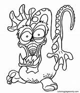 Monsters On Halloween Printable Coloring Page  Free sketch template