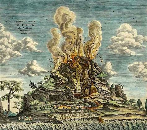 ATHANASIUS KIRCHER (1601-1680) Mount Etna or Mongibello (3,329 m - 10,922ft) Italy (Sicily)