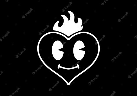 Premium Vector | Black and white color of heart tattoo