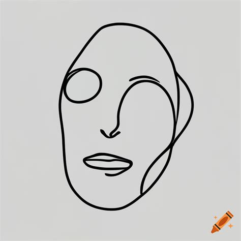 Minimalist single line art of a face