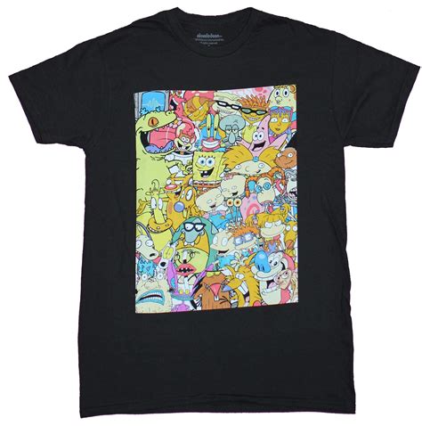 Nickelodeon Mens 90's Classic Shirt Rugrats, Invader Zim, Ren Stimpy ...