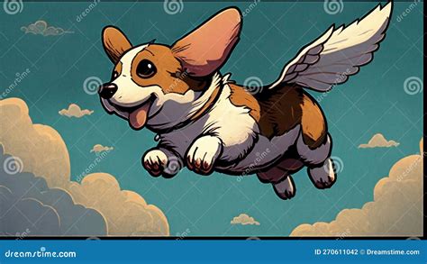 Flying dog cartoon comic stock illustration. Illustration of magic ...