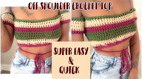 Crochet Off Shoulder Crop Top - YouTube