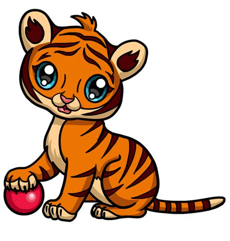 How to draw a Baby Tiger step by step drawings for beginners