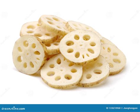 Fresh Lotus Root with Slices Stock Photo - Image of lotus, chopped ...