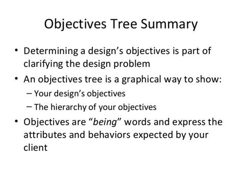 Objective tree method