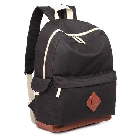 E1664 - Large Unisex Polyester School Backpack Black