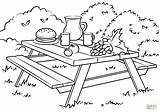 Picnic Bench Coloring Page Pages sketch template